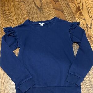 Crewcuts Navy Blue sweatshirt with eyelet ruffles